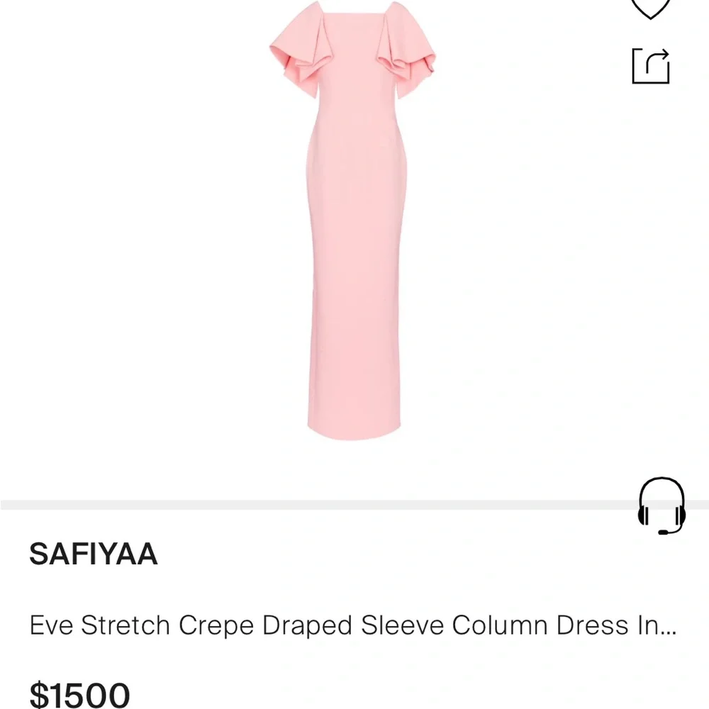 SAFIYAA Eve Stretch Crepe Draped Sleeve Column Dress 10 - Picture 3 of 16
